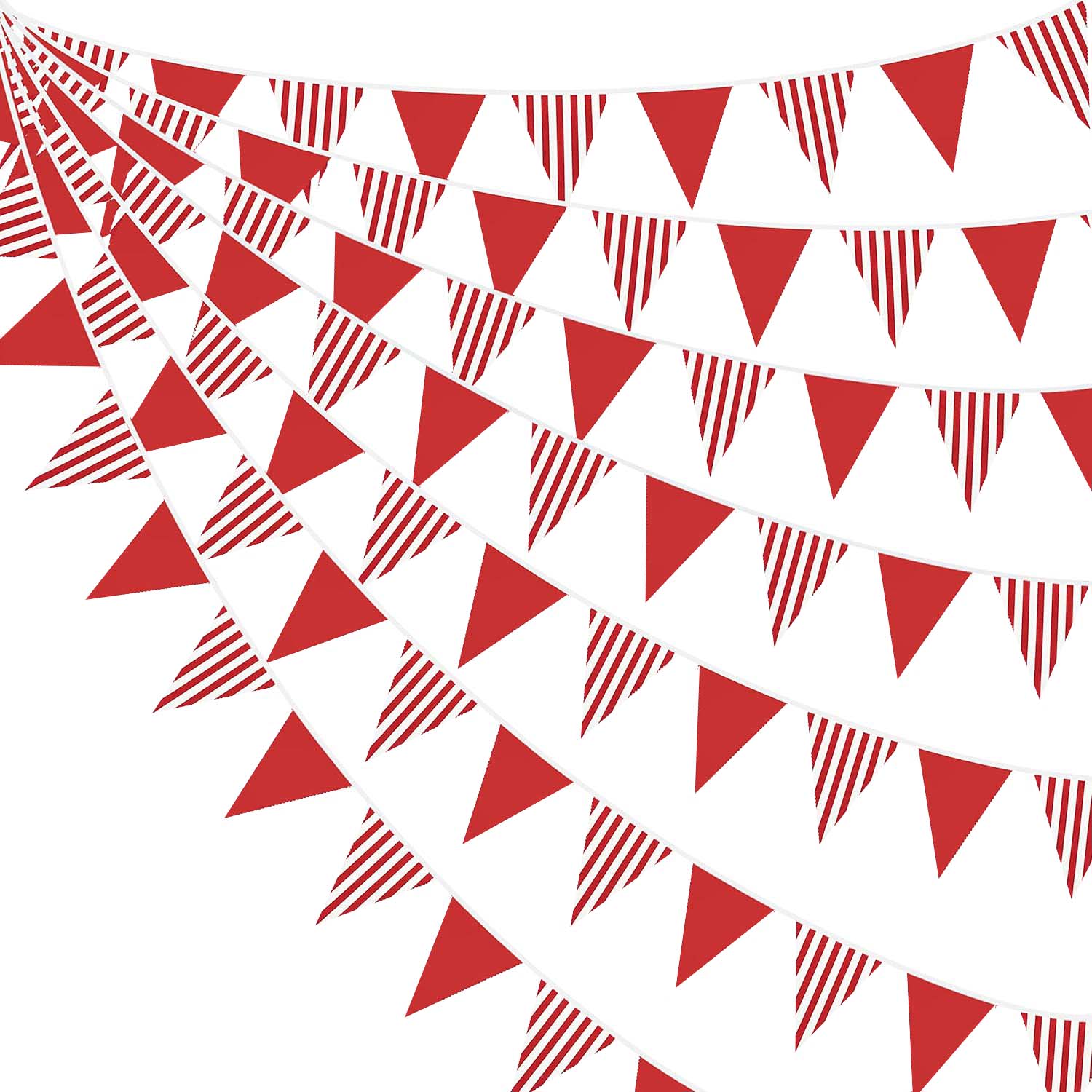 Q Kids Outdoor - Guirlanda de Bandeiras Triangulares Vermelhas e