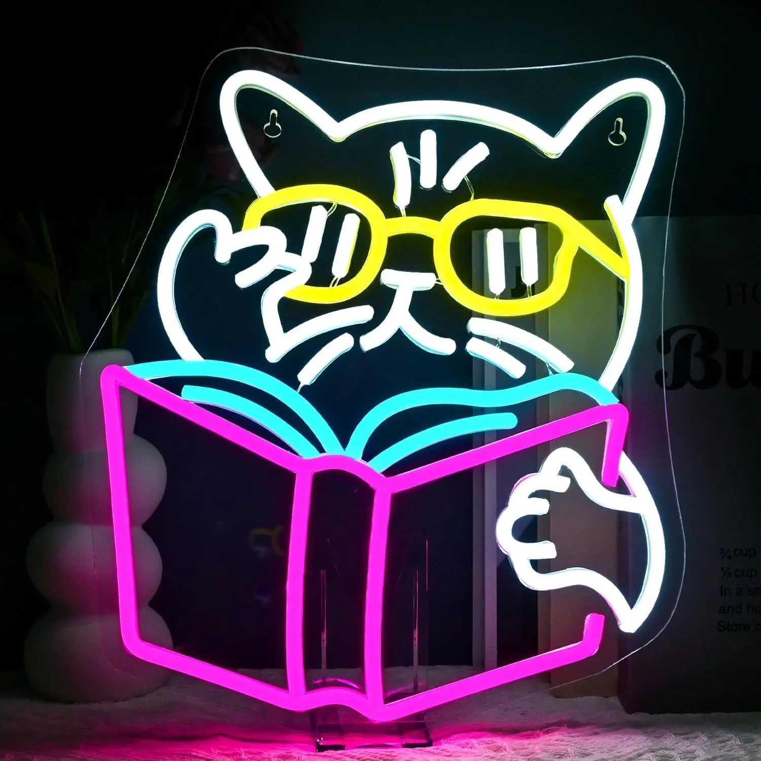 Kids Outdoor Gift Ideas - Letreiro Neon Inteligente de Gato Leitor