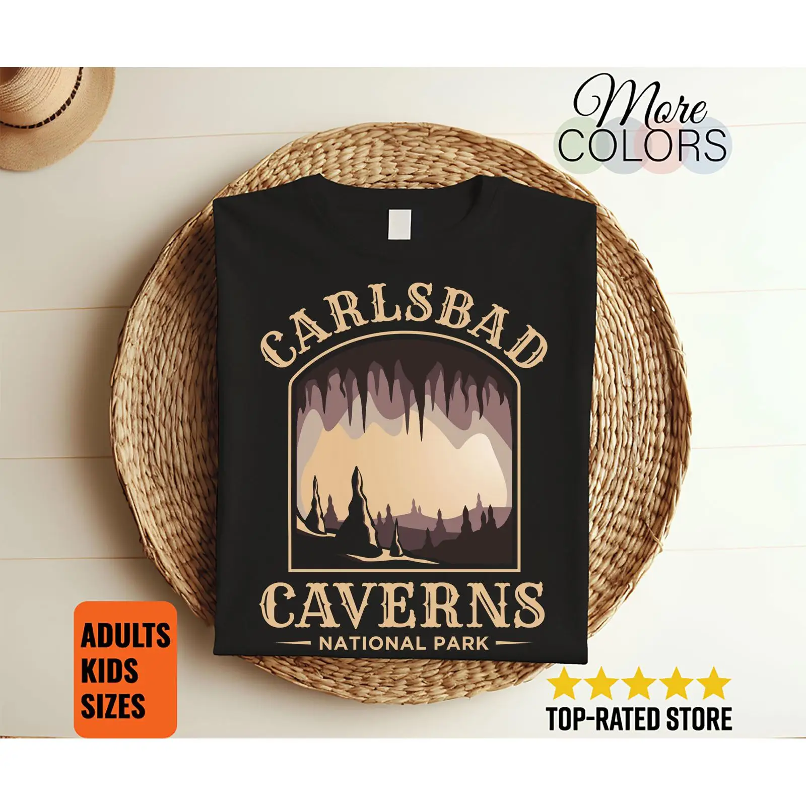 Kids Outdoor Adventure Park - Camiseta vintage do parque nacional Carlsbad