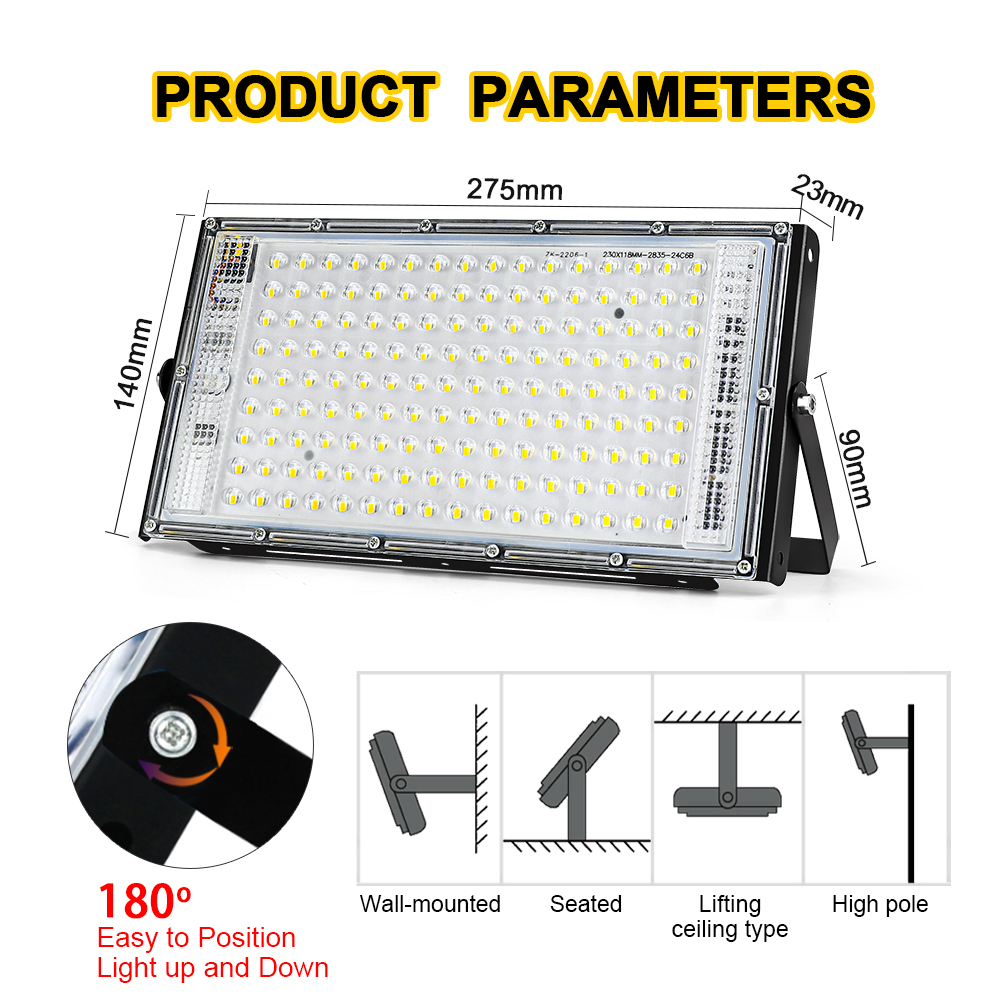 50w 100 150 led luz de inundaç - Balance Beam Outdoor avaliação e preço