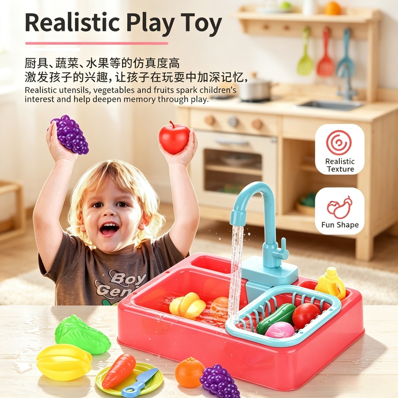 Conjunto de Pia de Plástico pa - Kids Outdoor Mud Kitchen Accessories avaliação e preço