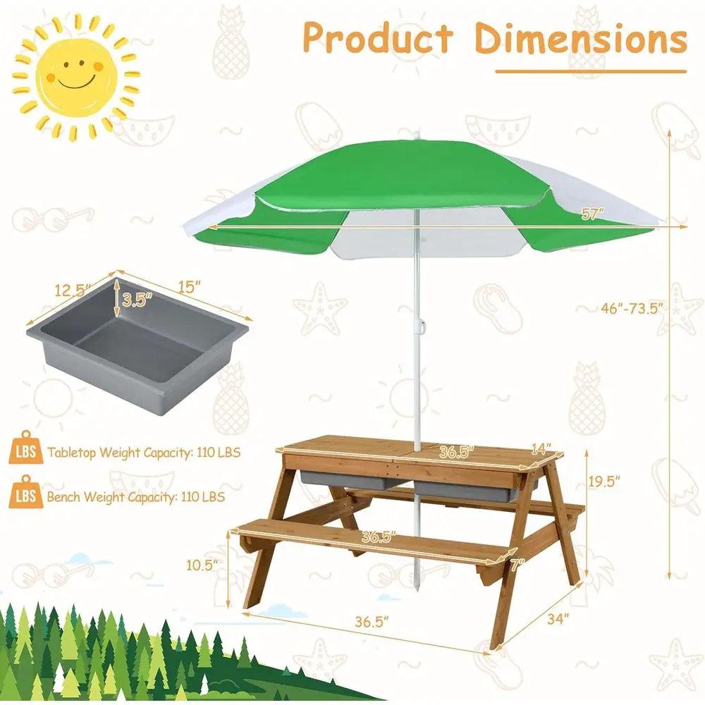Mesa de Piquenique de Madeira  - Kids Outdoor Water Table avaliação e preço