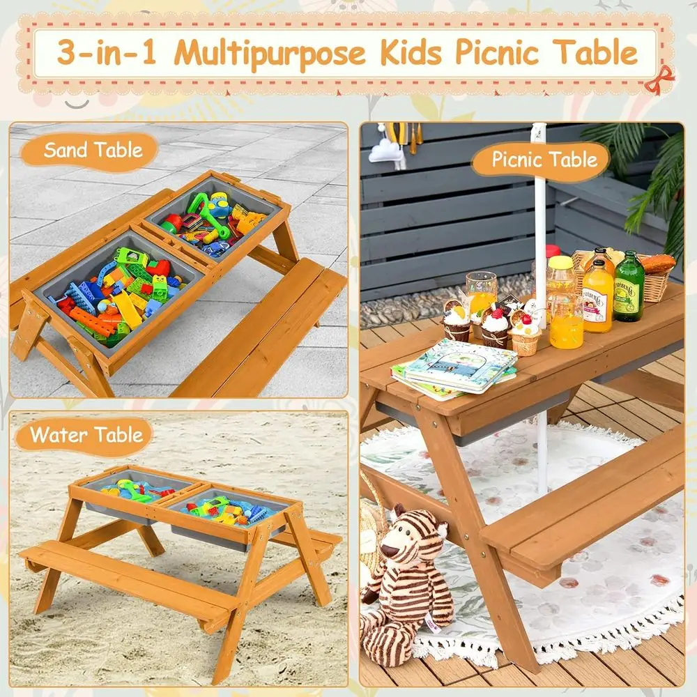 Mesa de Piquenique de Madeira  - Kids Outdoor Water Table avaliação e preço