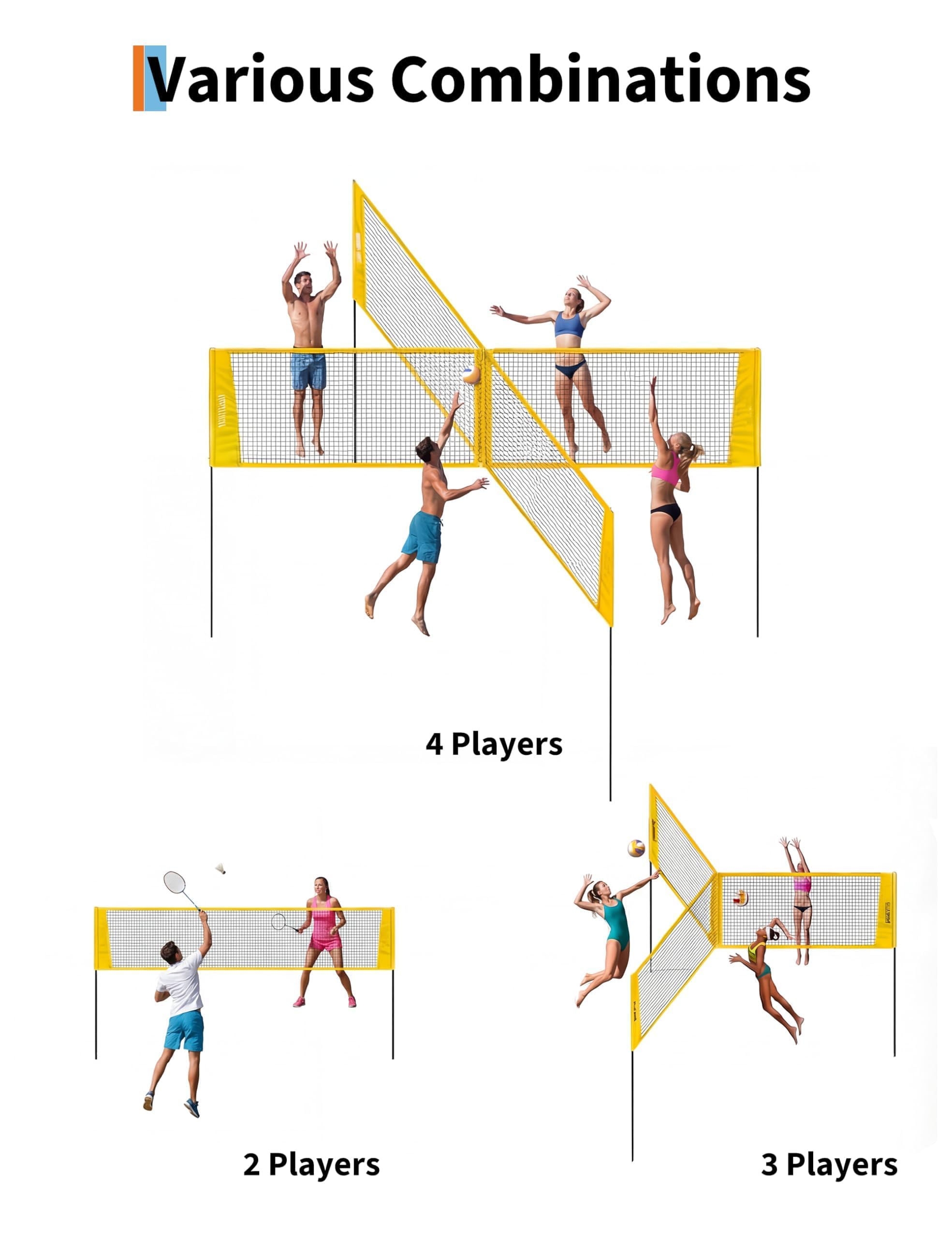 Conjunto de Rede de Vôlei de 4 - Kids Outdoor Volleyball Net avaliação e preço
