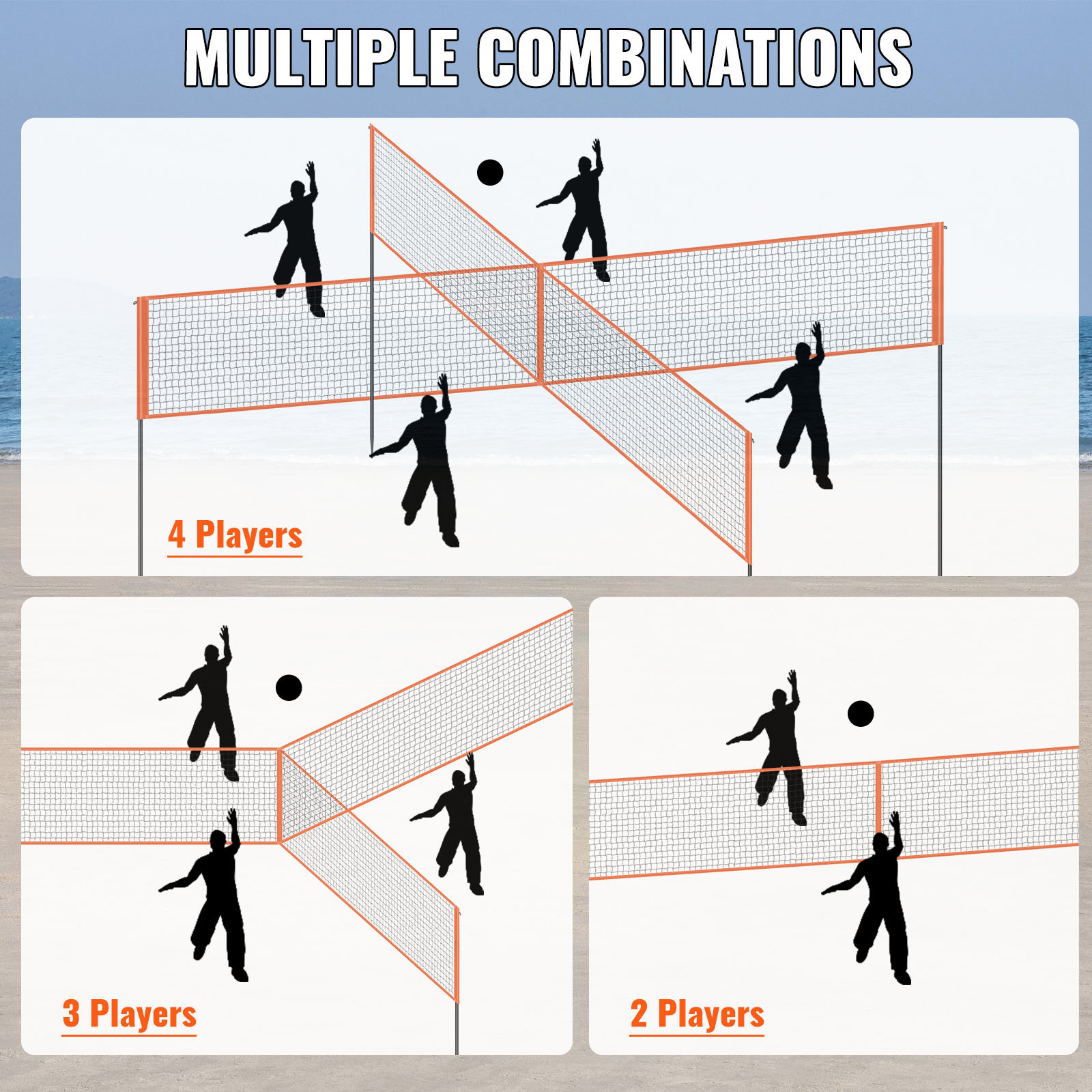 SucceBuy Rede de Voleibol 4 Vi - Kids Outdoor Volleyball Net avaliação e preço