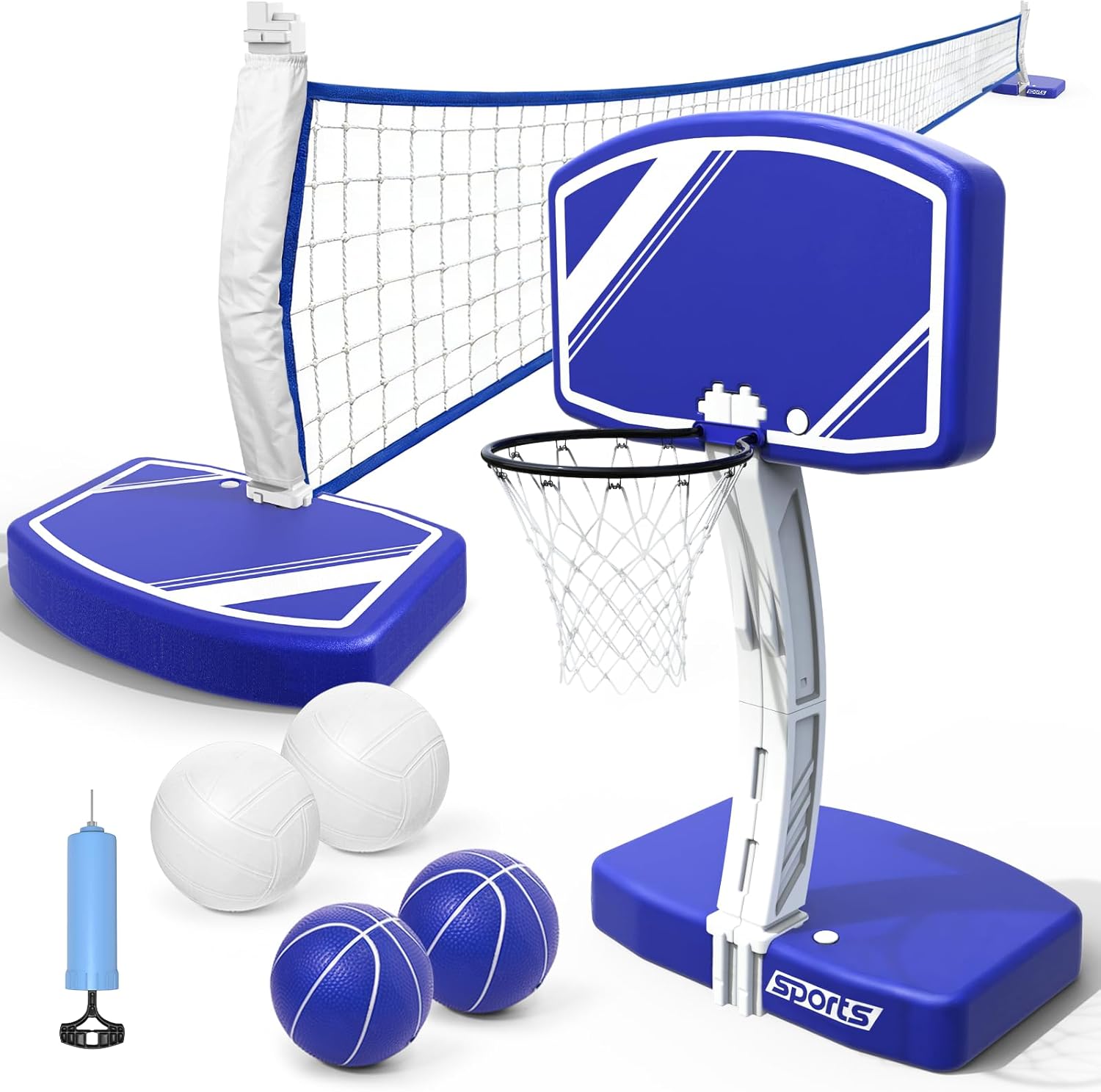 Conjunto 2 em 1 de Basquete e  - Kids Outdoor Volleyball Net avaliação e preço