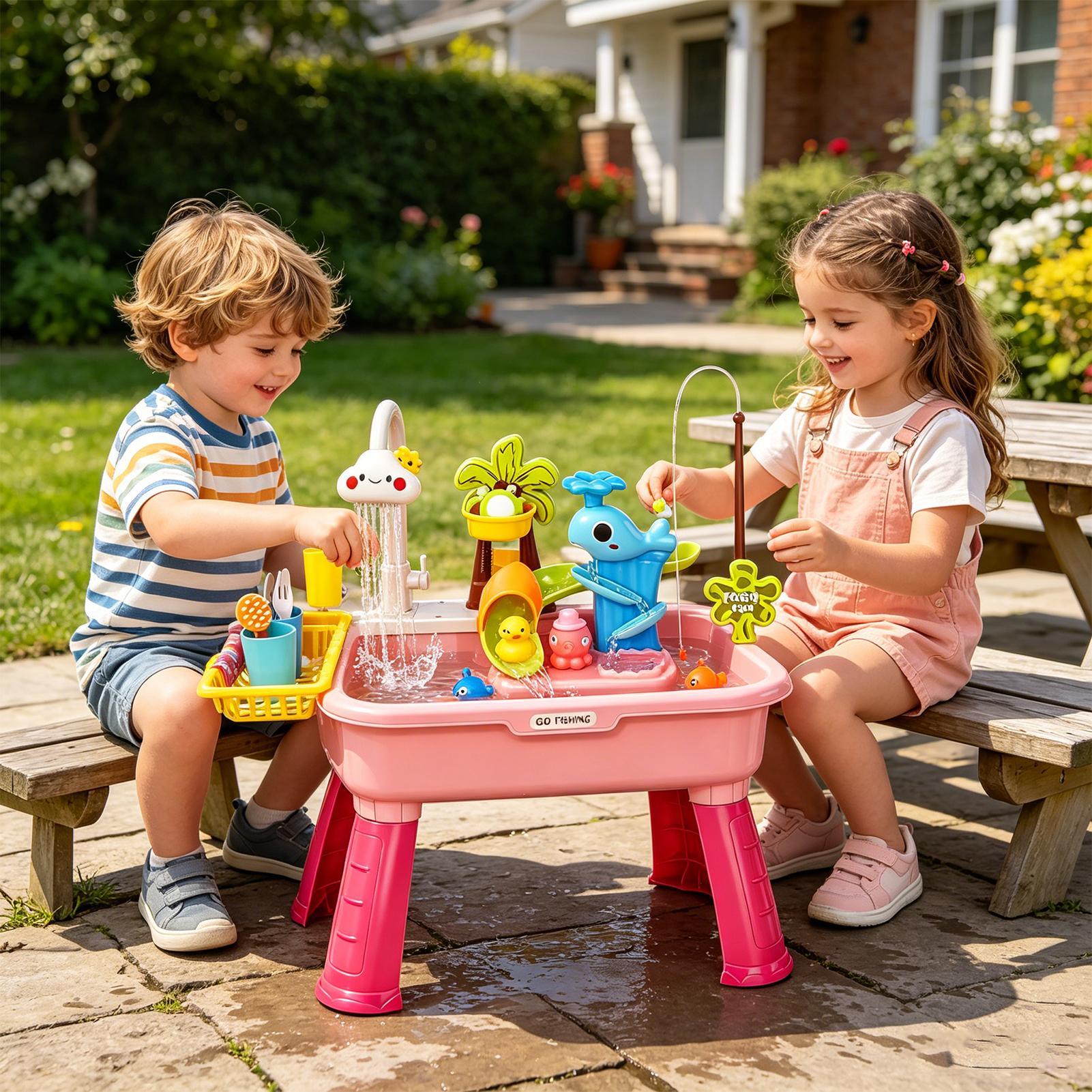 Pia Elétrica de Brincar para C - Kids Outdoor Water Table avaliação e preço