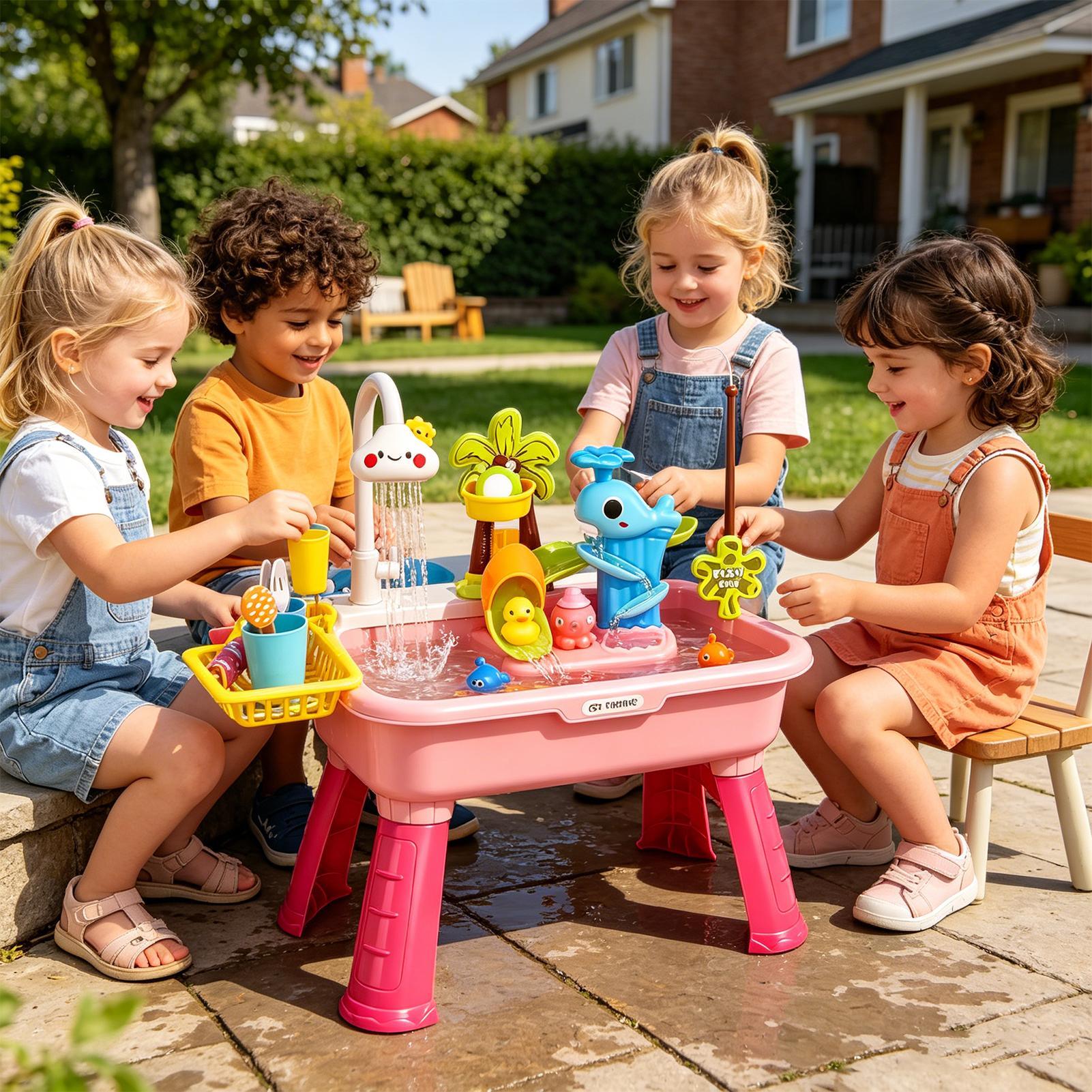 Pia Elétrica de Brincar para C - Kids Outdoor Water Table avaliação e preço