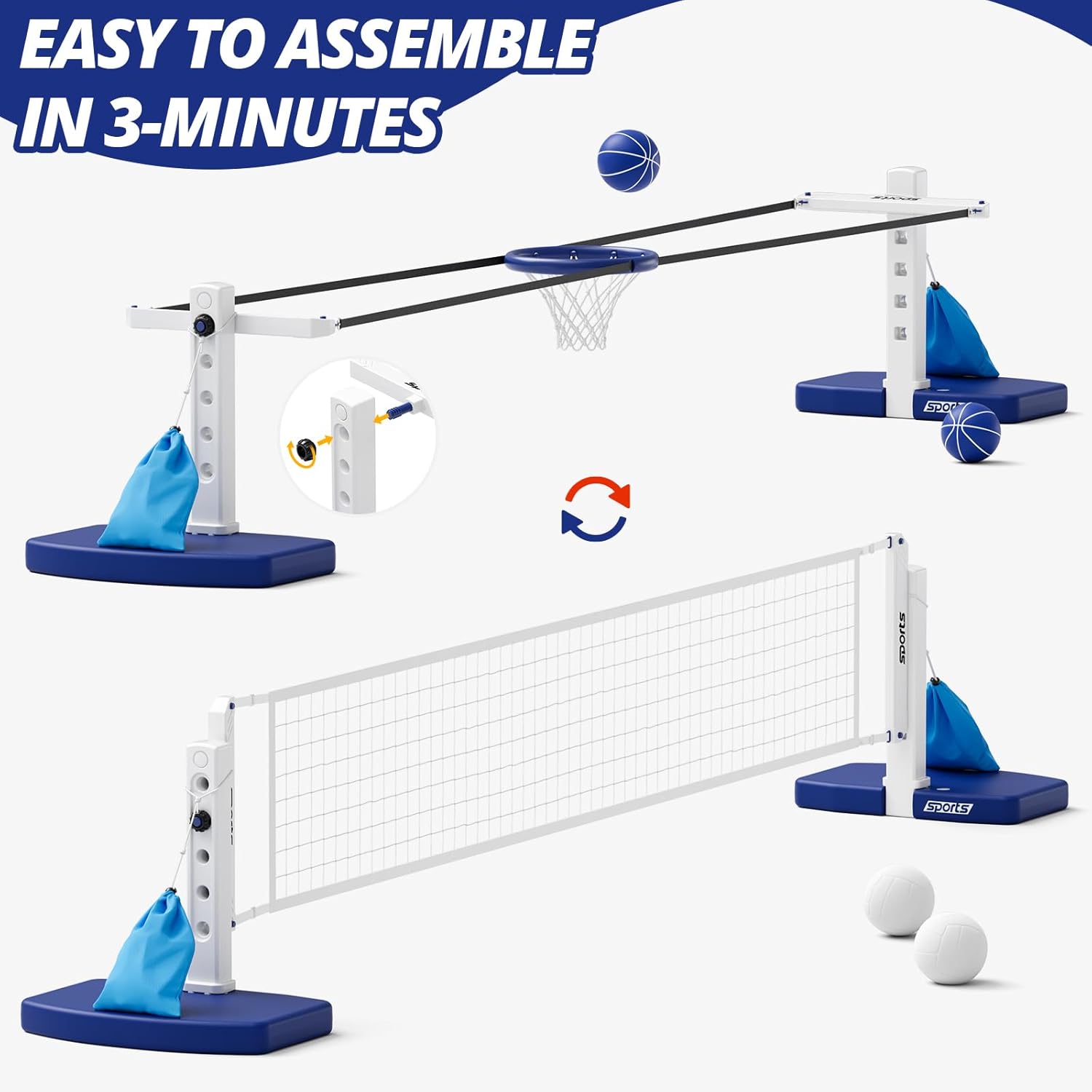Conjunto Combinado de Voleibol - Kids Outdoor Volleyball Net avaliação e preço